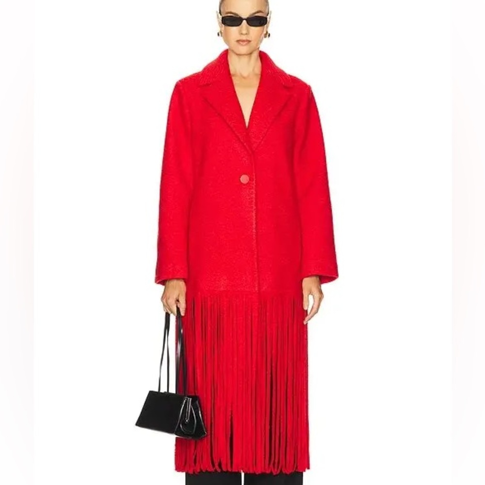 SIMONMILLER Red Vero Fringe Coat - Picture 2 of 2
